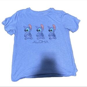 Disney Pixar Animations Lilo & Stitch Aloha Blue Top Shirt Kids L/G (11-13)